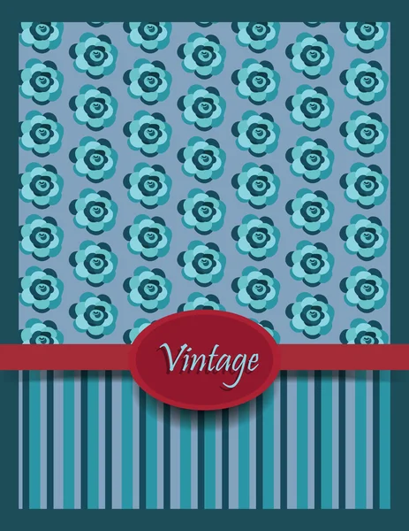 Tarjeta de ornamento de flores vintage — Vector de stock