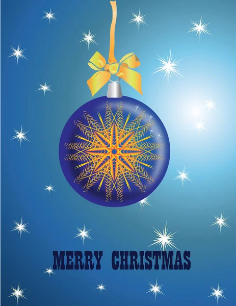 Merry Christmas card in blauwe kleur — Stockvector