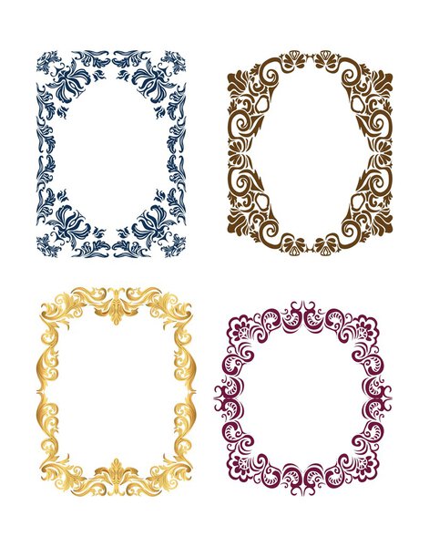 Royal frame set with luxurious damask ornaments