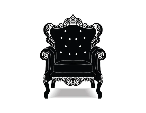 Klasyczny fotel królewski z luksusowe ozdoby — Wektor stockowy