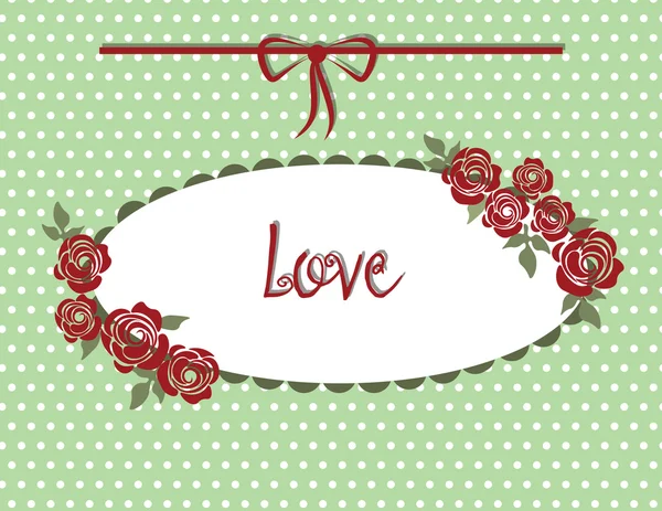 Vintage style Love card with flowers — Stock Vector