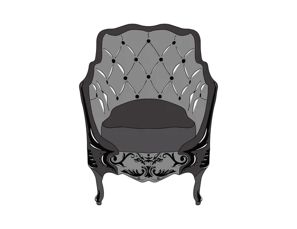 Elegante barokke luxe versierd fauteuil — Stockvector