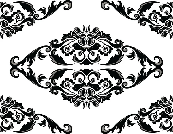 Векторний бароковий квітковий візерунок дамаска — стоковий вектор