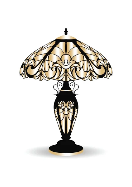 Lampe décorée classique baroque dorée Vintage — Image vectorielle