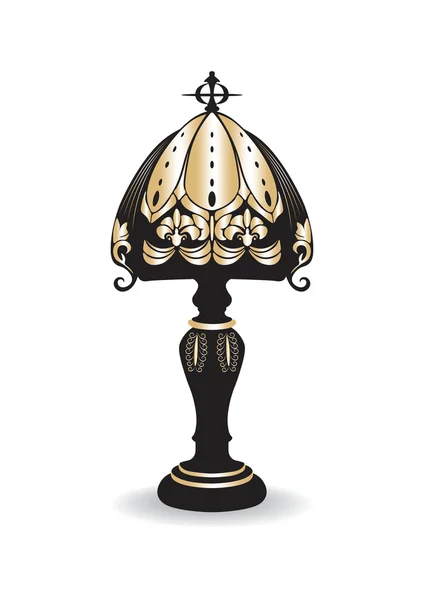 Lampe décorée classique baroque dorée Vintage — Image vectorielle