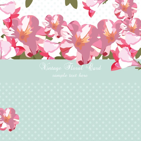 ピンクの花のブーケカード — ストックベクタ