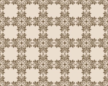 Vintage soyut geometrik çiçek klasik desenli