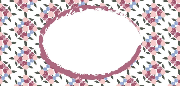 Fondo de marco de rosa floral — Vector de stock