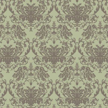 Vector Baroque floral damask pattern background clipart