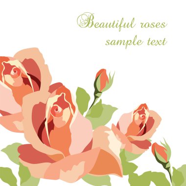 Suluboya Kırmızı Güller Kart arka plan