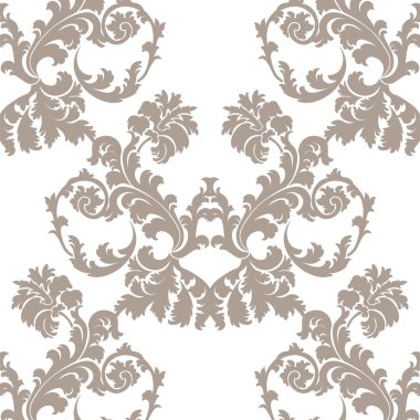 Vektör Barok çiçek damasko süsleme desen