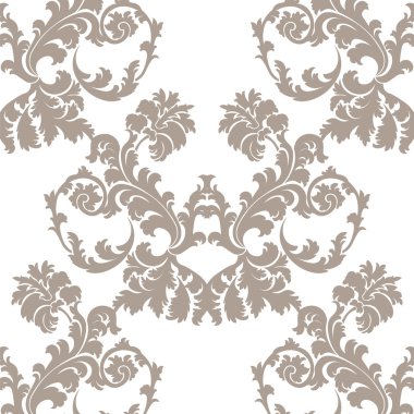 Vector Baroque Floral Damask ornament pattern clipart