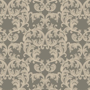 Vektör Barok Vintage çiçek Damask desenli