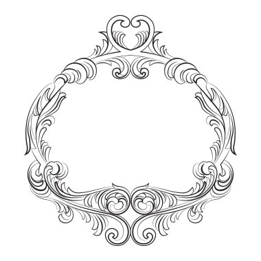 Vintage Barok Kraliyet Vektör Çerçevesi