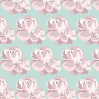 sulu boya pembe gül deseni