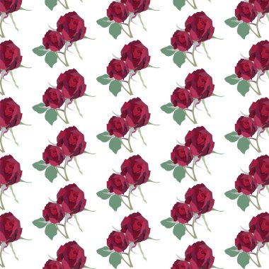 Suluboya Kırmızı Gül deseni