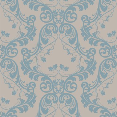 Vektör Barok çiçek damasko süsleme desen