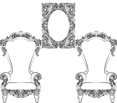 Göz alıcı zengin Barok Rokoko mobilya set