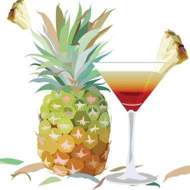 Suluboya Ananas ve Kozmopolit Kokteyl