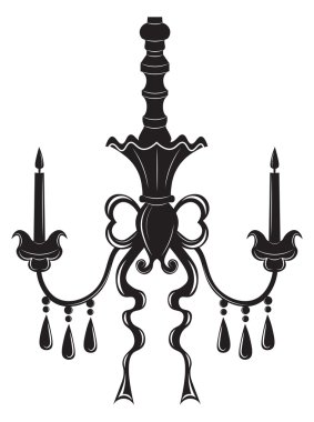 Süsler ile Barok zarif Duvar lambası