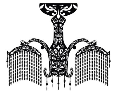 Süsler ile Barok zarif Duvar lambası