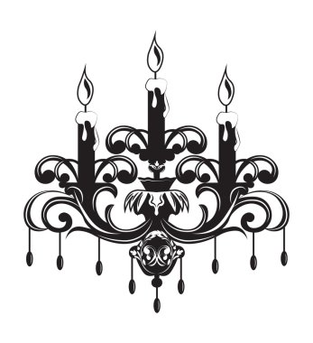 Süsler ile Barok zarif Duvar lambası