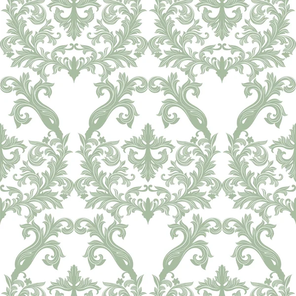 Vector barroco Vintage floral Damasco patrón — Vector de stock