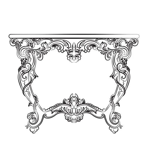 Royal barokk Vector Classic asztalbútor — Stock Vector