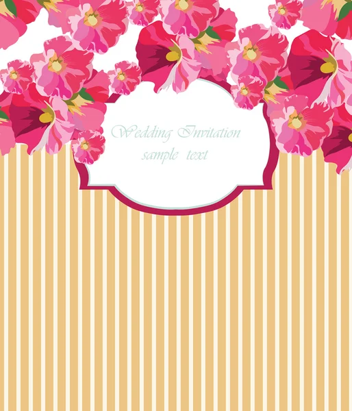 Vintage Διανυσματική κάρτα με λουλούδι Γεράνι πλαίσιο λουλουδιών — Διανυσματικό Αρχείο