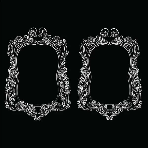 Décor baroque Rococo Miroir — Image vectorielle