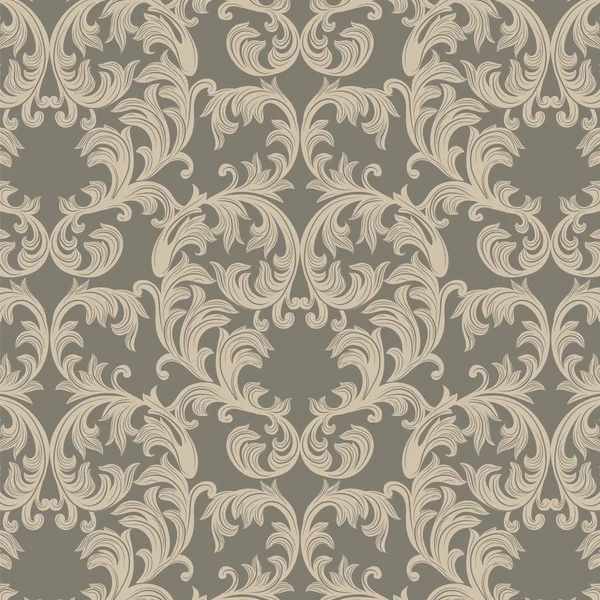 Vector Baroque Vintage floral Damask pattern — Stock Vector