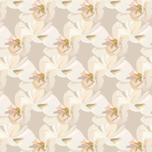 Acuarela Crema Flores de primavera Fondo de la tarjeta — Archivo Imágenes Vectoriales