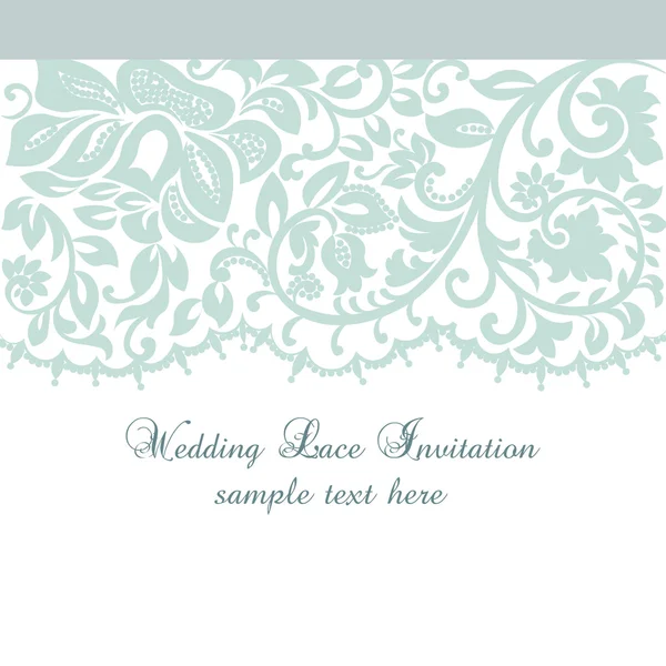 Vector Lace uitnodigingskaart met Lace Floral ornament — Stockvector