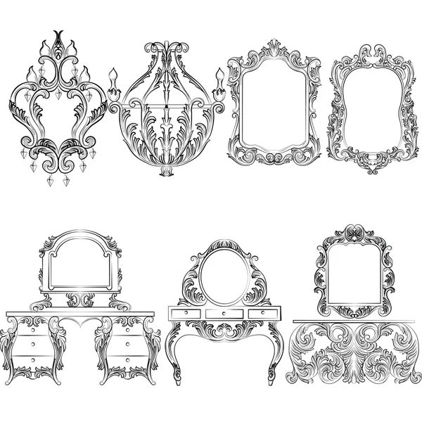 Gazdag barokk klasszikus csillár — Stock Vector