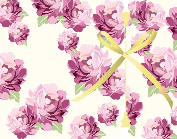 Akvarel Pink blomster Kort baggrund – Stock-vektor