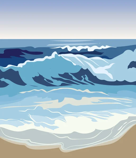 Olas de playa de verano Vector ilustración — Archivo Imágenes Vectoriales