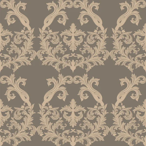 Vecteur baroque vintage floral motif damassé — Image vectorielle