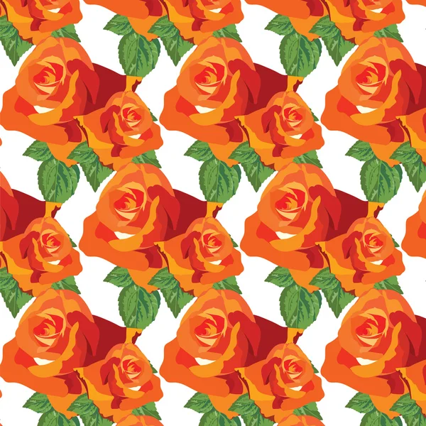 水彩の赤いバラ パターン — ストックベクタ