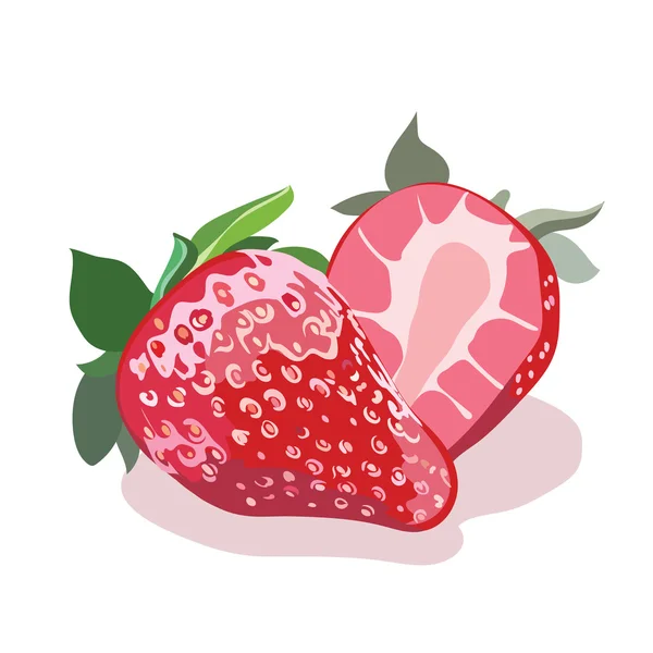 고립 된 빨간 딸기 — 스톡 벡터