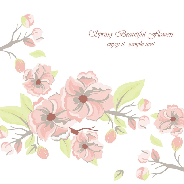 Vintage aquarelle printemps fleurs fond — Image vectorielle