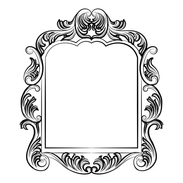 Barok Rococo spiegel frame decor — Stockvector