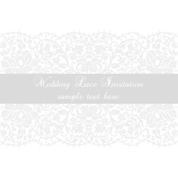 Vektor-Spitze Einladungskarte mit Spitze floralen Ornament — Stockvektor