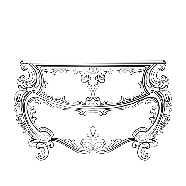 Barokk Vector Classic komósz asztali bútor — Stock Vector