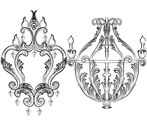 Lustre baroque classique riche — Image vectorielle