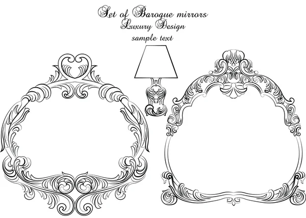 Старовинний набір барокових королівських векторних рам — стоковий вектор