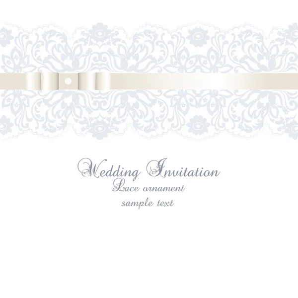 Tarjeta de invitación de boda vectorial con adorno floral de encaje — Vector de stock