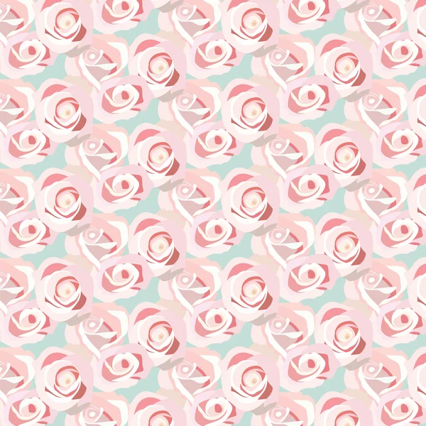 Aquarel roze roos patroon — Stockvector
