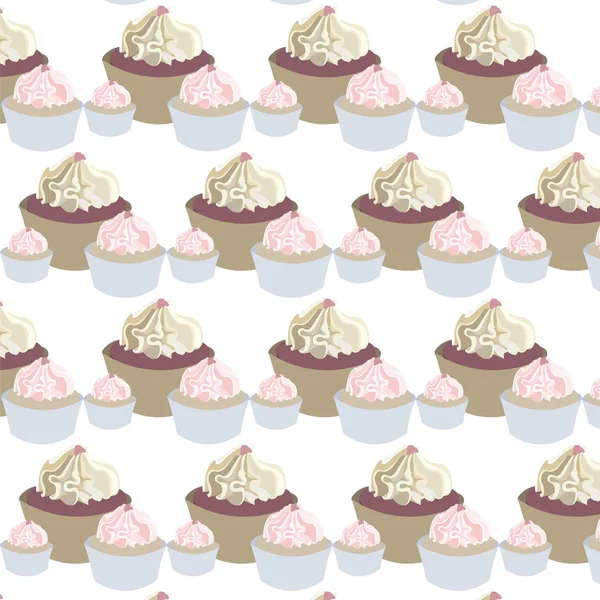 Delicioso patrón de cupcakes — Vector de stock