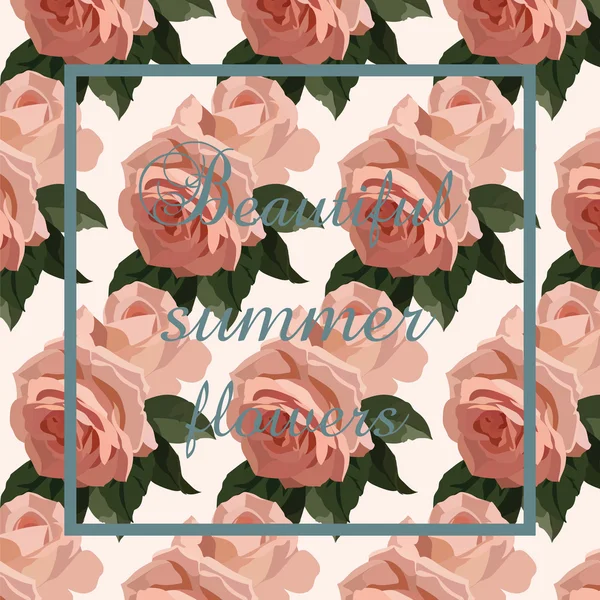 Vintage aquarela rosas flores cartão — Vetor de Stock