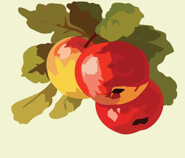 Frutas de maçã Watercolor Vector — Vetor de Stock